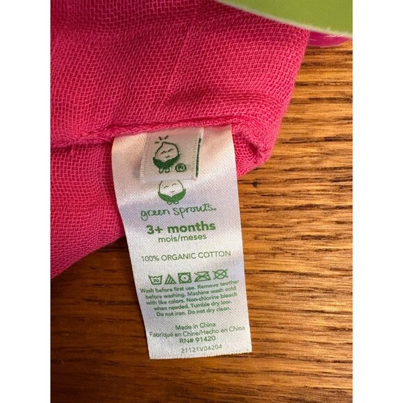 Green Sprouts Organic Cotton Muslin Blankie Teether - Pink 3+ Months - Picture 3 of 7